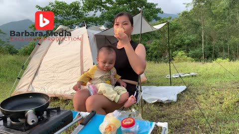 17 Year Old Single Mom SOLO Camping With Baby In The Forest on Barbara Media Exclusive Production