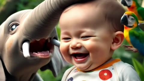 Baby laughing