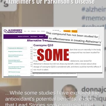 Fact Check: CoQ10 Is NOT A Proven Treatment For Preventing Alzheimer's Or Parkinson's Disease
