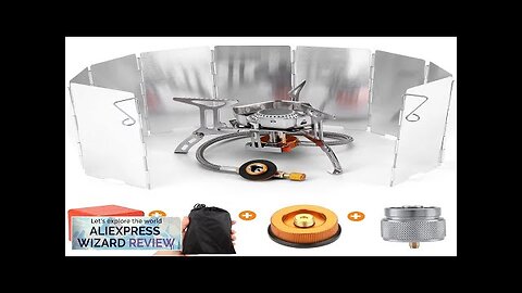 Camping Windproof Gas Stove Outdoor Strong Fire Stove Heater Portable Folding Ultralight Review