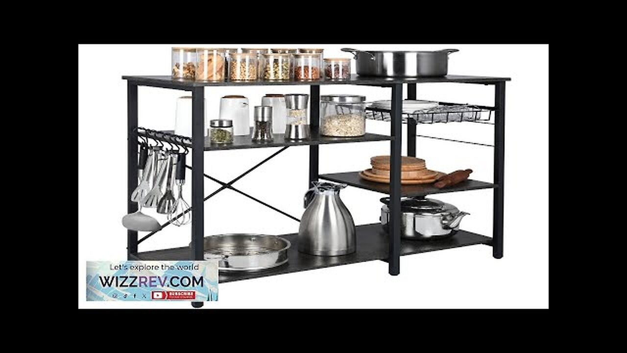 VEVOR Kitchen Baker's Rack 5-Tier Industrial Microwave Stand with Hutch & 8 Review