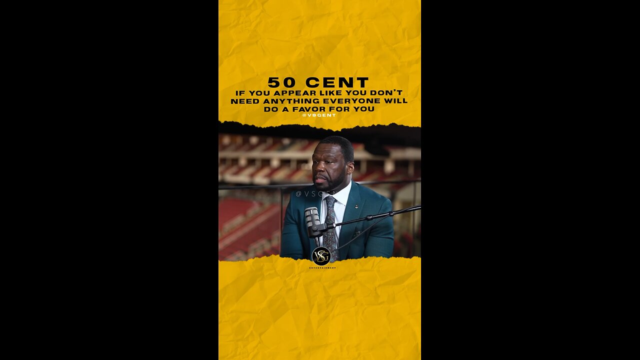 @50cent If you appear like you don’t need anything everyone will do a favor for you