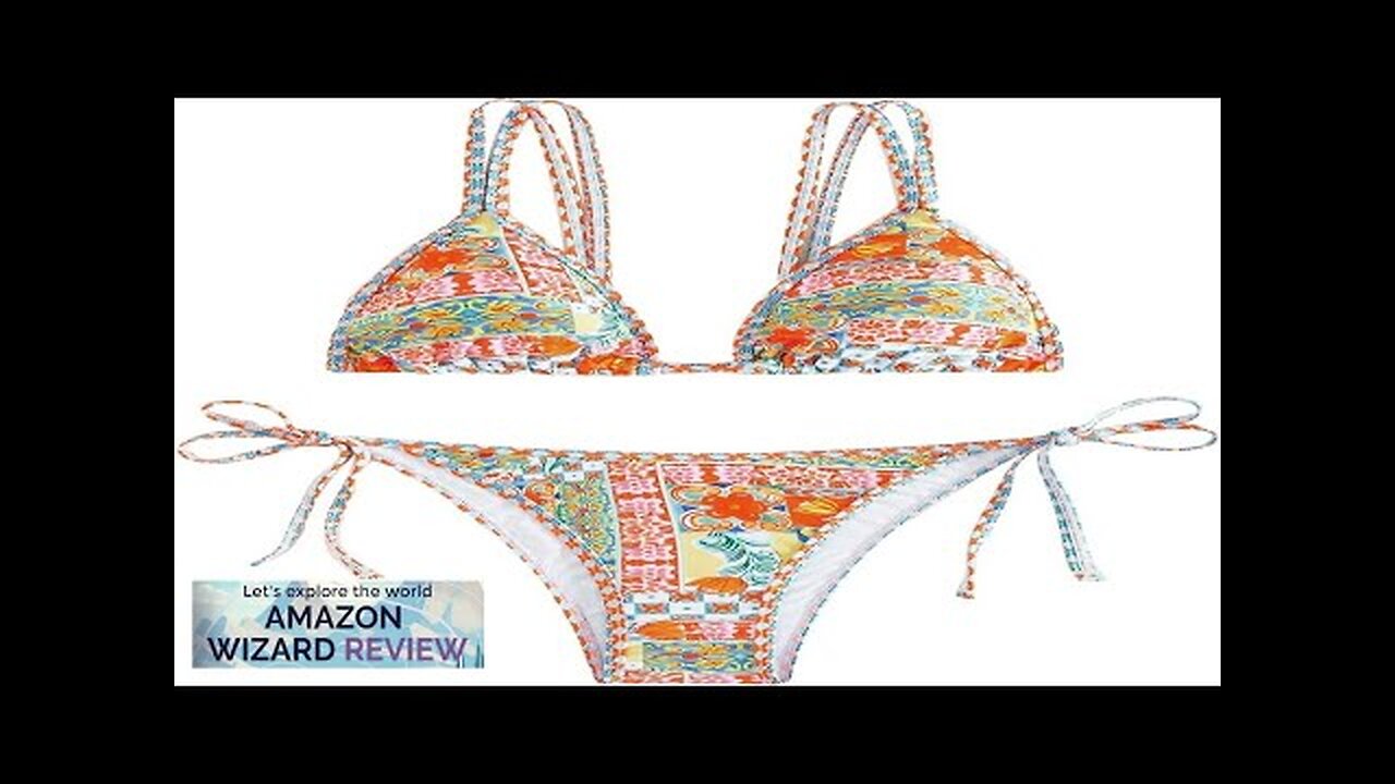 MakeMeChic Women's Two Piece Bathing Suit Floral Triangle Swimsuit High Cut Tie Review