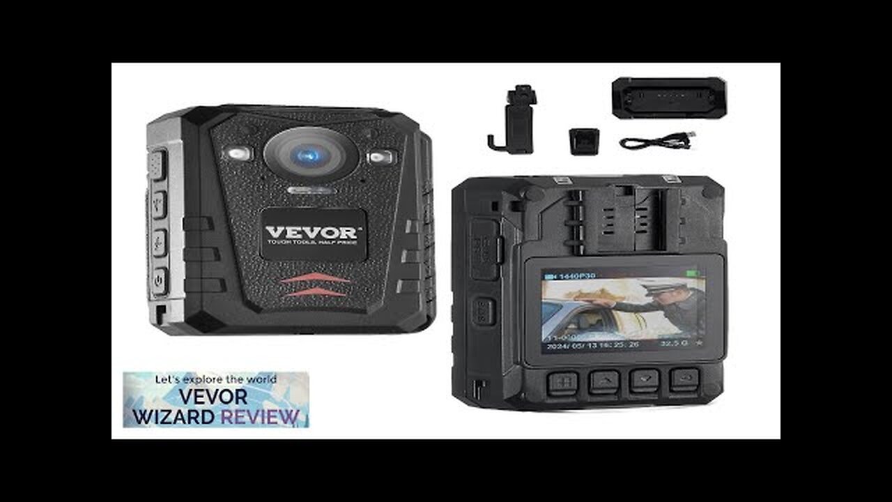 VEVOR 1440P HD Police Body Camera 64GB Body Cam with Audio Video Review