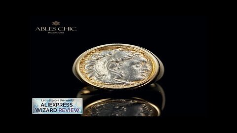 Solid 18K Gold Authentic Byzantine Ancient Heracles Silver Coin Ring Good Condition Review