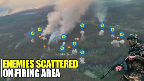 Ukrainian positions in Kremennaya forest scorching by Russian rockets