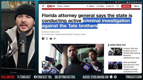 Andrew Tate Under CRIMINAL Investigation By Florida AG, HUGE Controversy Erupts Over Tate Accusation