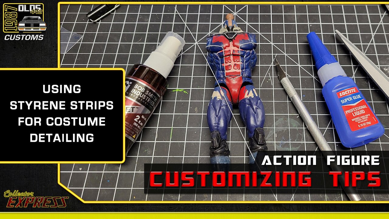 Action Figure Customizing Session Tutorial - How to use Styrene Strips for Costume Detailing