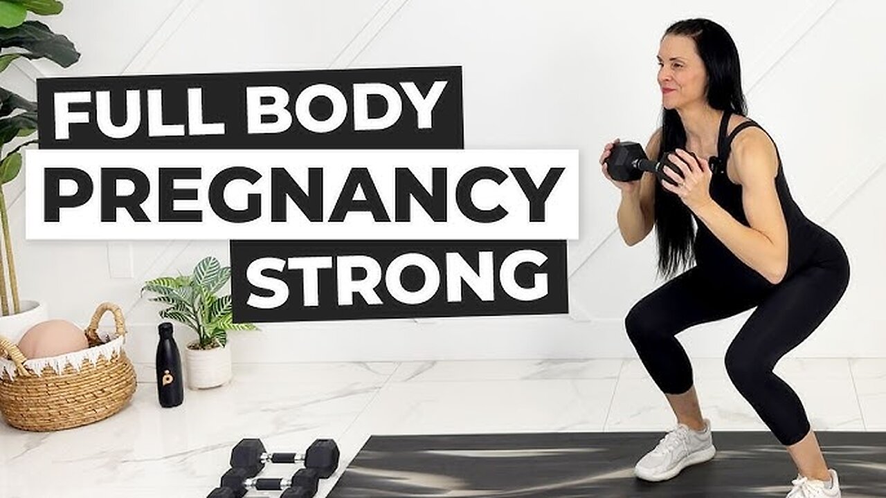 25-Min Pregnancy Workout With Dumbbells (Safe For All Trimesters)