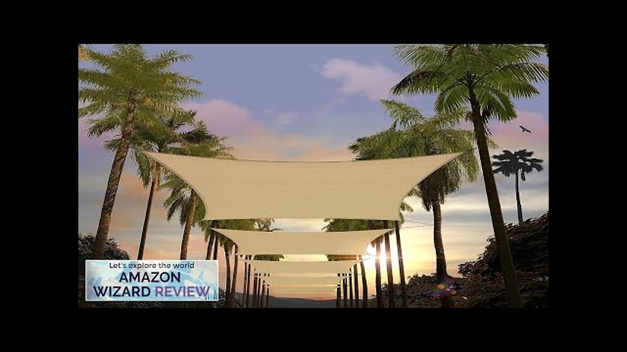 Amgo 8' x 12' Beige Rectangle Sun Shade Sail Canopy Awning UPF50+ Review