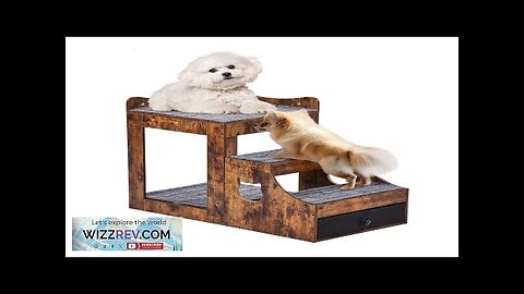 VEVOR Pet Bunk Bed with Stairs Dog/Cat Window Perch with Storage Indoor Review