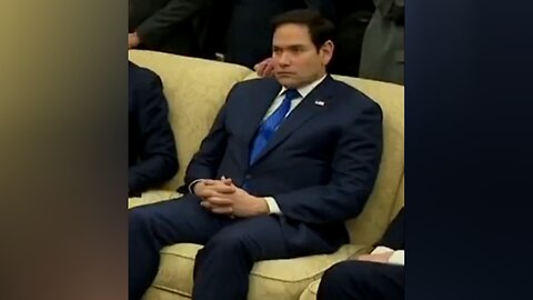 Marco Rubio contemplating his life choices during Trump-Zelensky clash