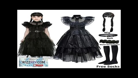 Wednesday Addams Dress Up Costume for Girls Birthday Halloween Cosplay Party Dress Review