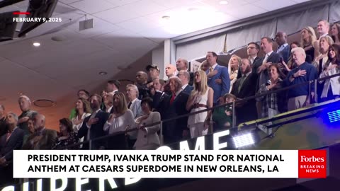 WATCH: President Trump Stands For National Anthem At Caesars Superdome In New Orleans, Louisiana