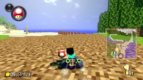 Mario Kart 8 Duluxe - All Minecraft Special Map With Steve