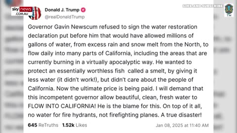 Watch Donald Trump blames Gavin Newsom for