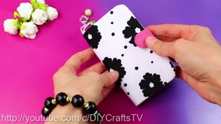 DIY FLIP PHONE CASE NO SEW & FAST WAY TO MAKE WITH CREDIT CARD HOLDER