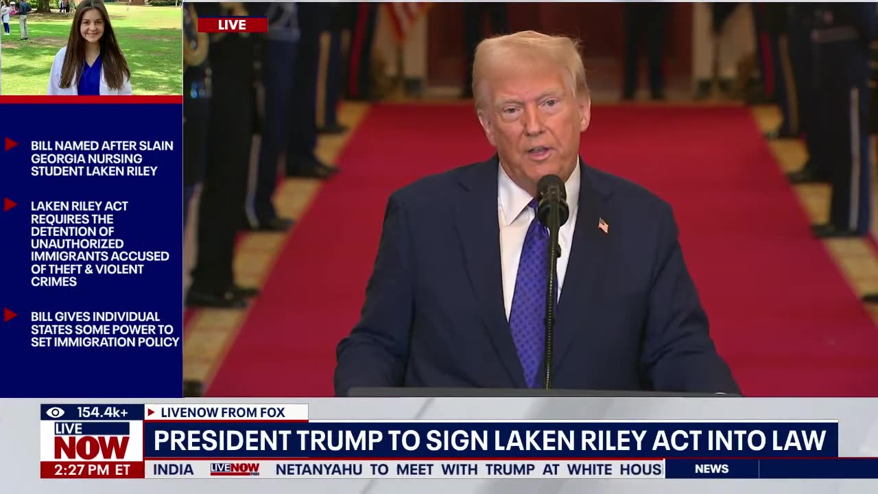 President Trump unleashes on Laken Riley migrant killer