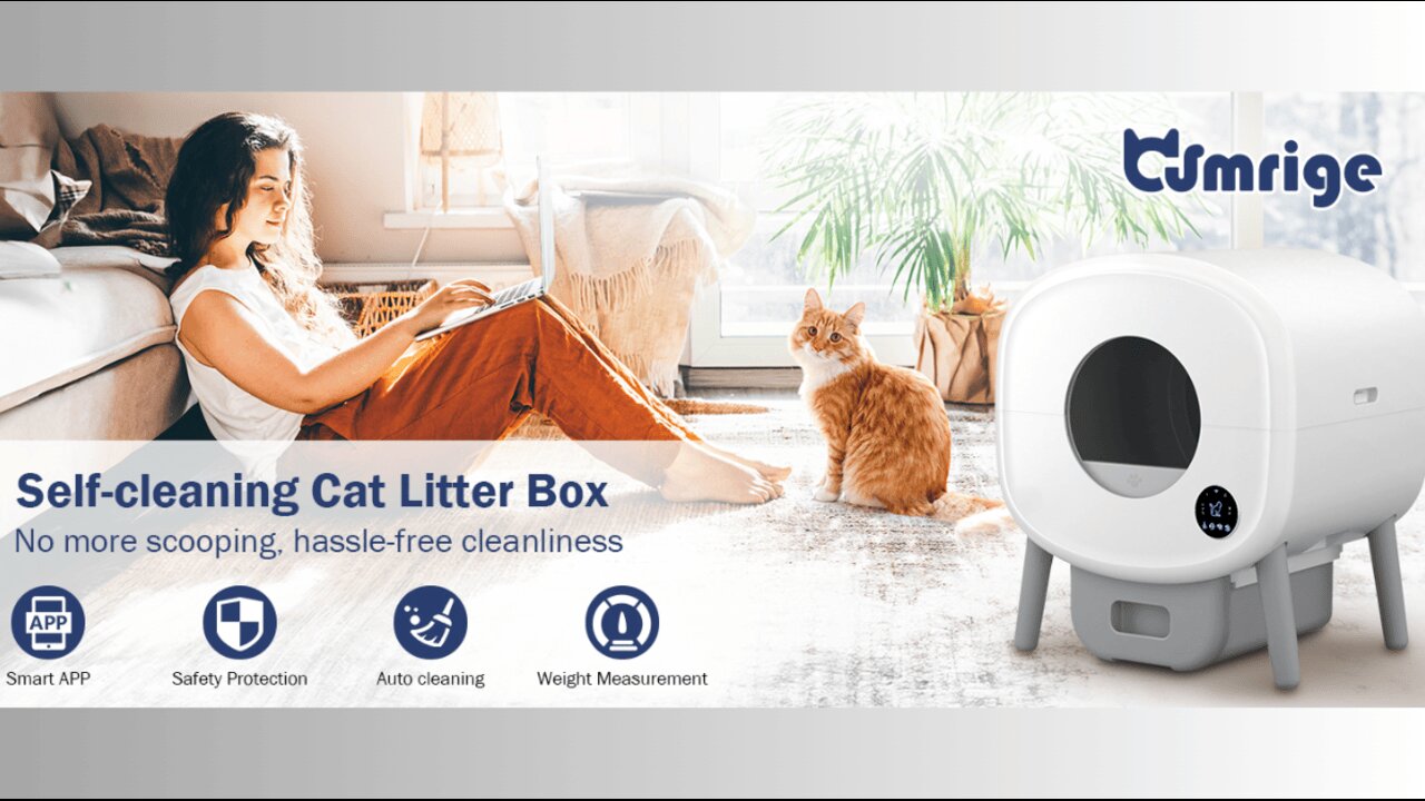 Self Cleaning Litter Box, 95 L Automatic Cat Litter Box