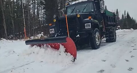 Plowing Snow, Turned Slush, After Warm Temps And Rain