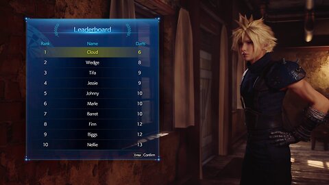 Final Fantasy VII remake int. (PC) - Chapter 3 Home Sweet Slum darts minigame (6 dart perfect score)