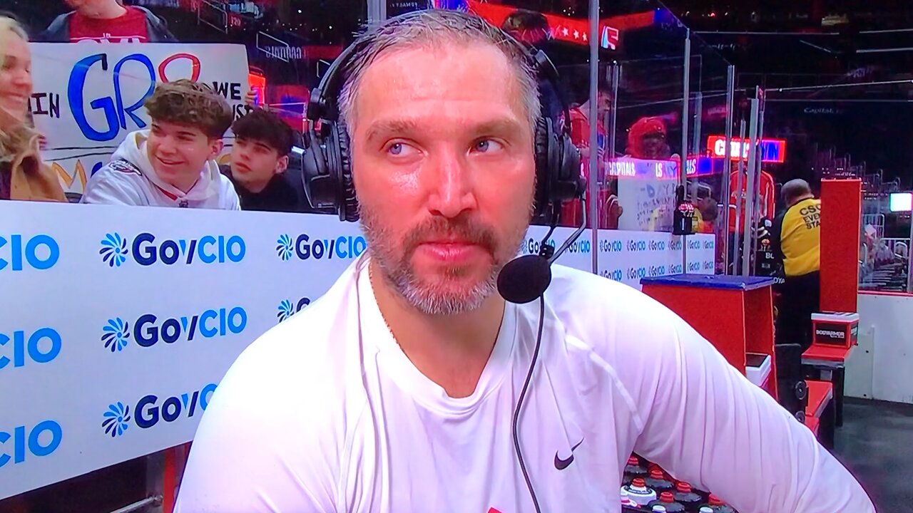 Capitals LW #8 Alex Ovechkin post game interview scores a Hat-Trick today