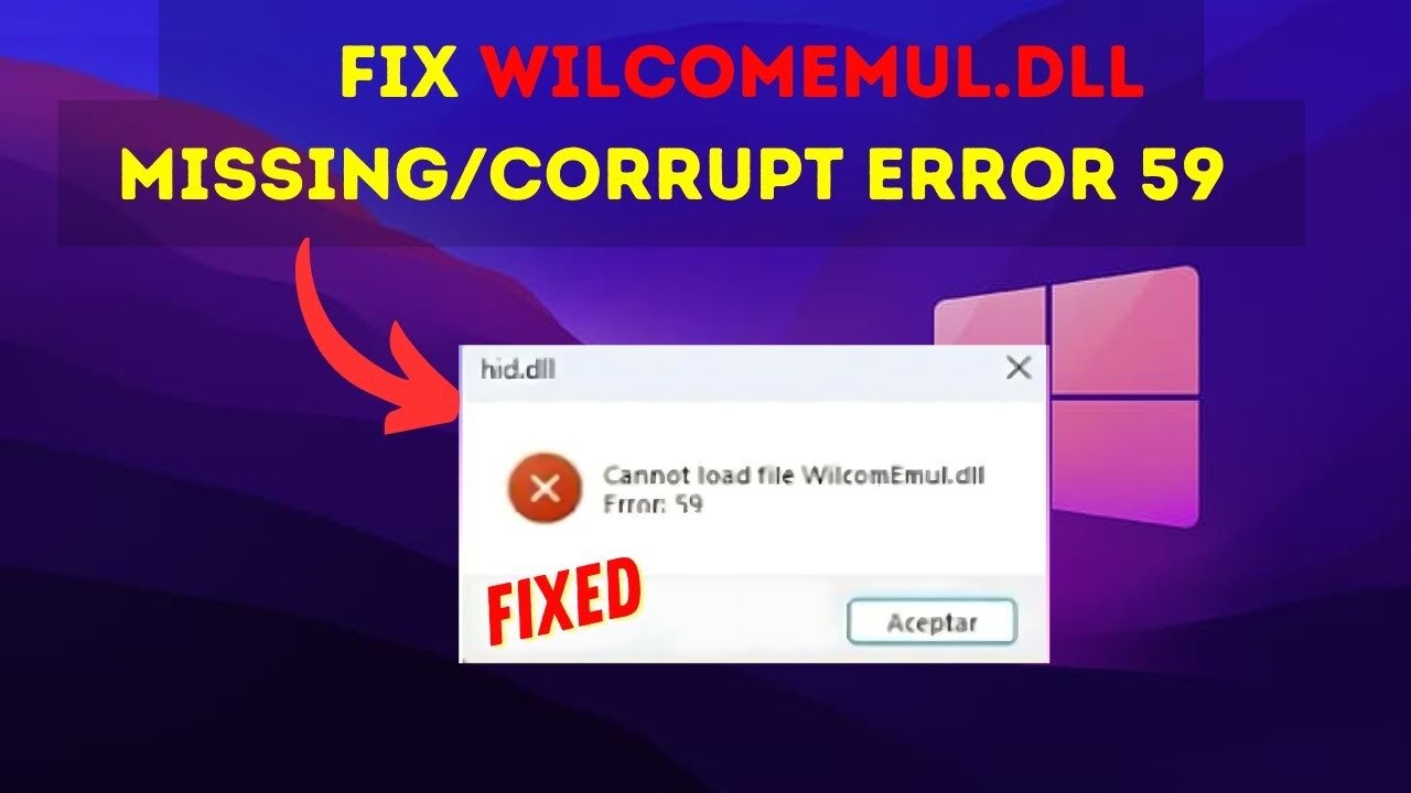 Wilcom E4.2 windows11 24H2 Error: 59 WilcomEmul.dll (NO RESTORE)