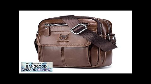 BULLCAPTAIN Men's Casual Shoulder Bag High Quality Business Messenger Bag Cowhide Leather Review