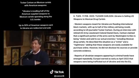 Tucker - Ukraine Weapons going to Mexican Cartels..