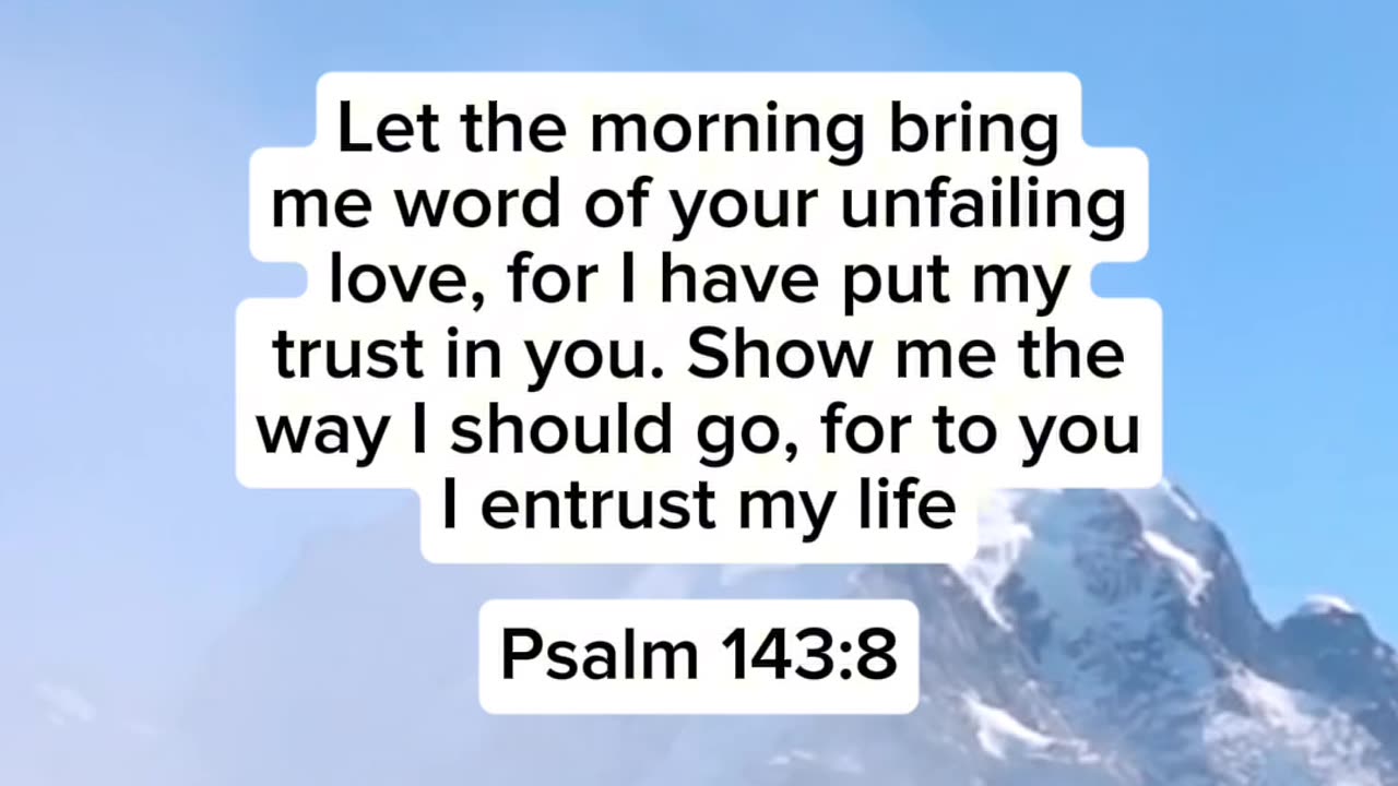 Psalms 143:8 | A verse of Trust