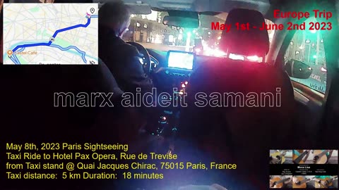 May 8, 2023 46c Taxi to hotel from Eiffel Tower