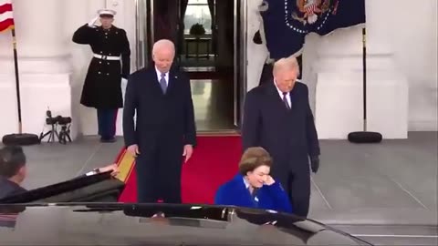 Trump and Biden leave the White House.