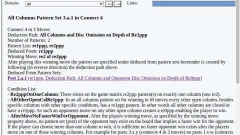 All Columns Pset 3.a.1 Connect 4in3 Moves-Pattern Recognition-Deduction HI, Human Intelligence in AI