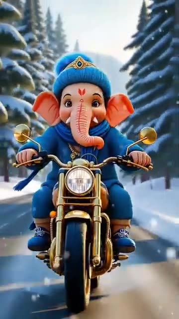 Ganpati Bappa Riding Bike