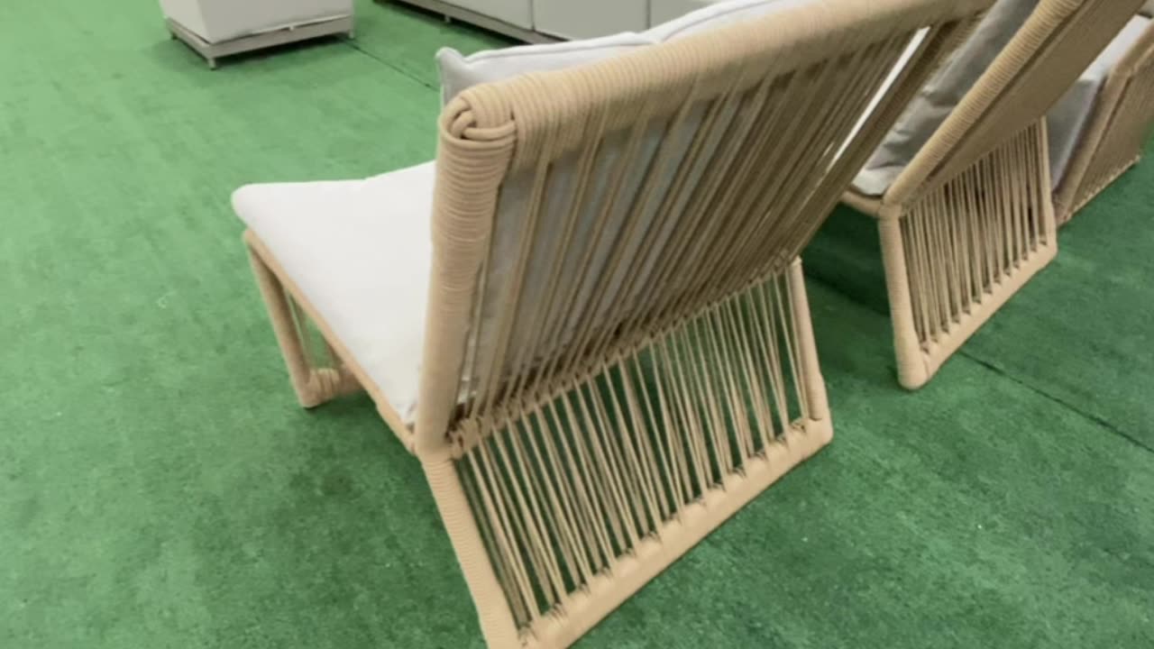✨Discover the Beauty of Aluminum Alloy and Rope Woven Outdoor Furniture at Our Showroom! 🌿