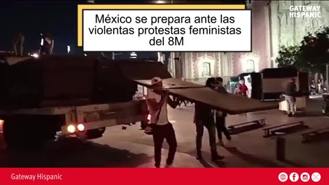 México se prepara ante las violentas protestas feministas del 8M