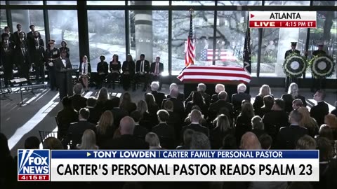 Jimmy Carter’s personal pastor reads Psalm 23 during funeral service