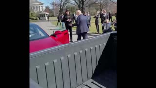 Trump just checked out a new Tesla, hops into the driver's seat