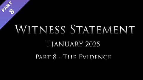 Witness Statement: Part 8 of 9 - The Evidence