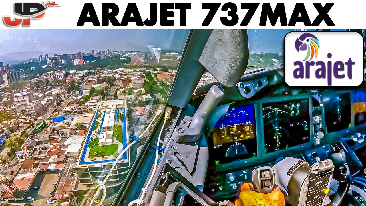 Challenging Guatemala City Landing in Boeing 737MAX cockpit of Arajet