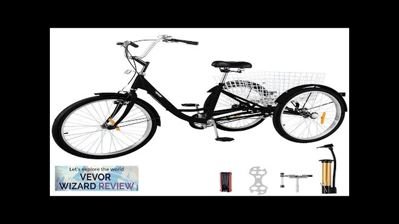 VEVOR Adult Tricycle 20 inch Single Speed Size Adjustable Trike with Bell Review