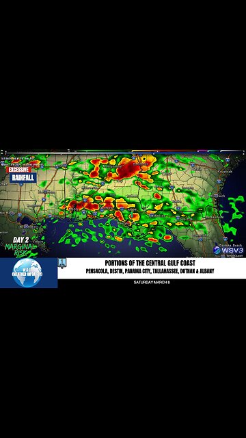 🌧️ Marginal Flood Risk: Gulf Coast Rain Hits 2"/Hr! #shorts #weatherupdate #rainfall