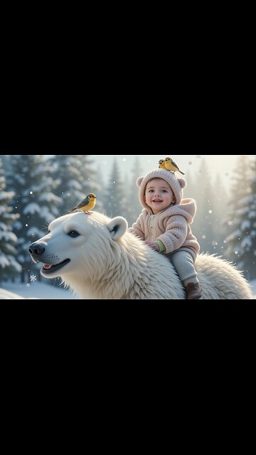 Watch This Adorable Baby Explore Winter with a Bear