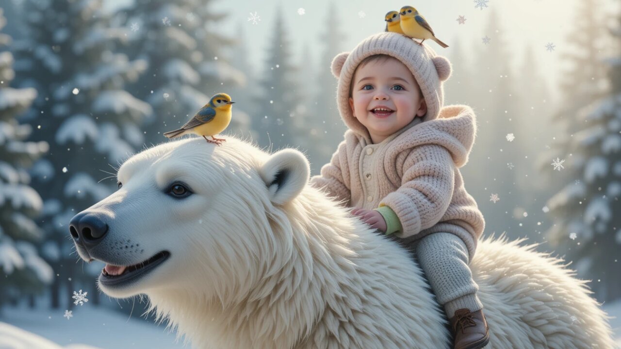 Watch This Adorable Baby Explore Winter with a Bear