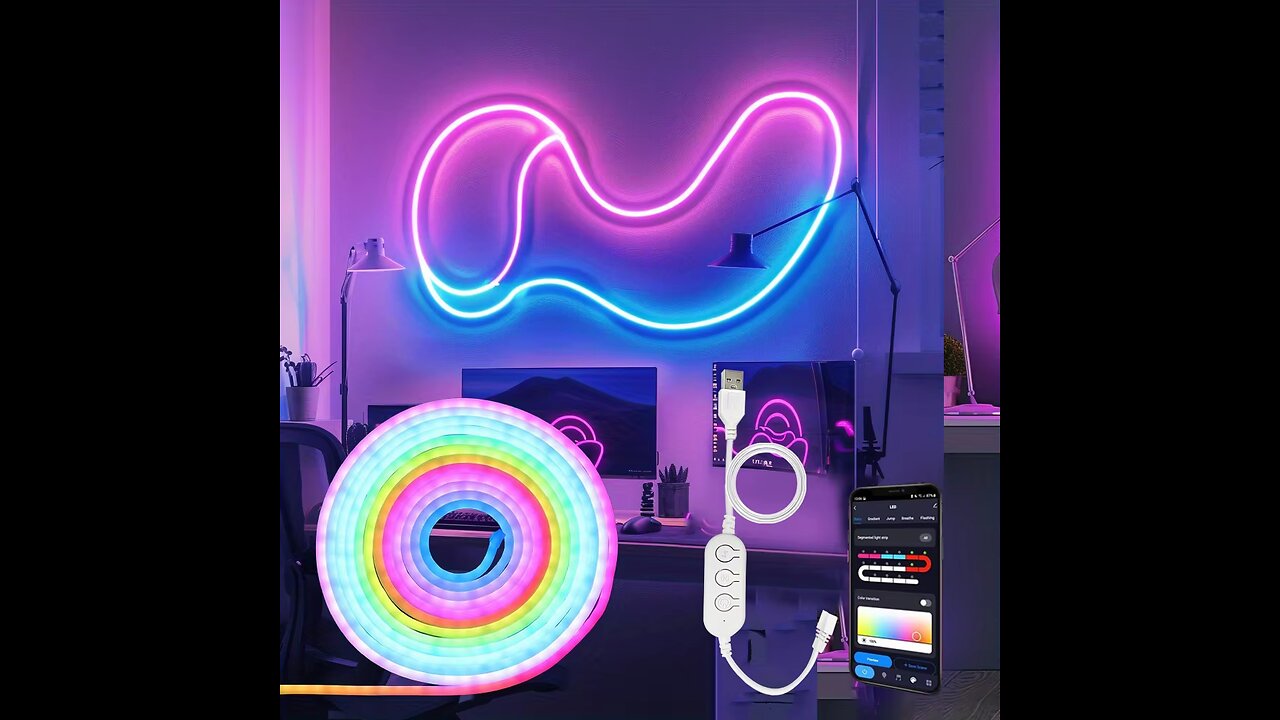 Bluetooth LED Neon LED Strip Lights Neon Rope Light with Music