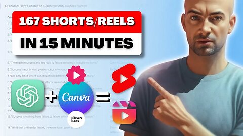 I Made 167 YouTube Shorts In 15 Mins With Just 2 AI Tools! (Canva + ChatGPT). PSN EXPERIMENT