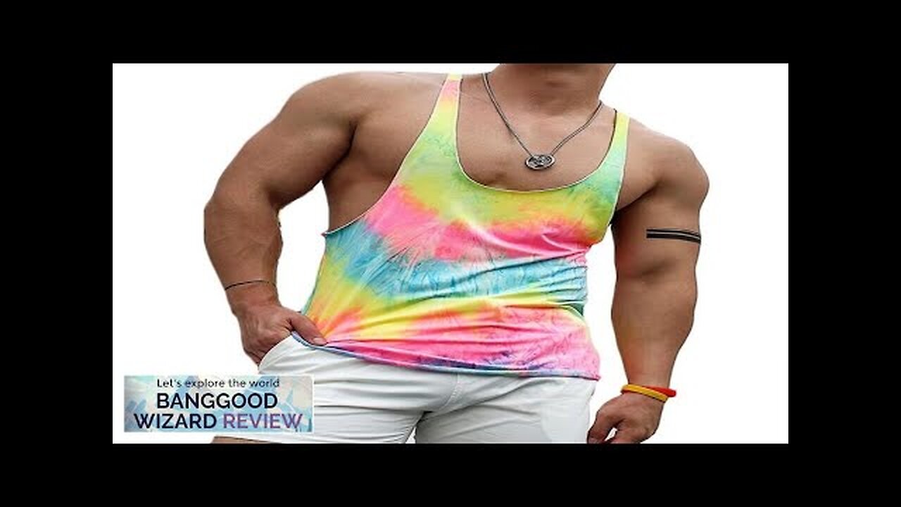 INCERUN Mens Tank Top Fashion Tie-dye Tanks Loose Fit Sport Gym Vests Review