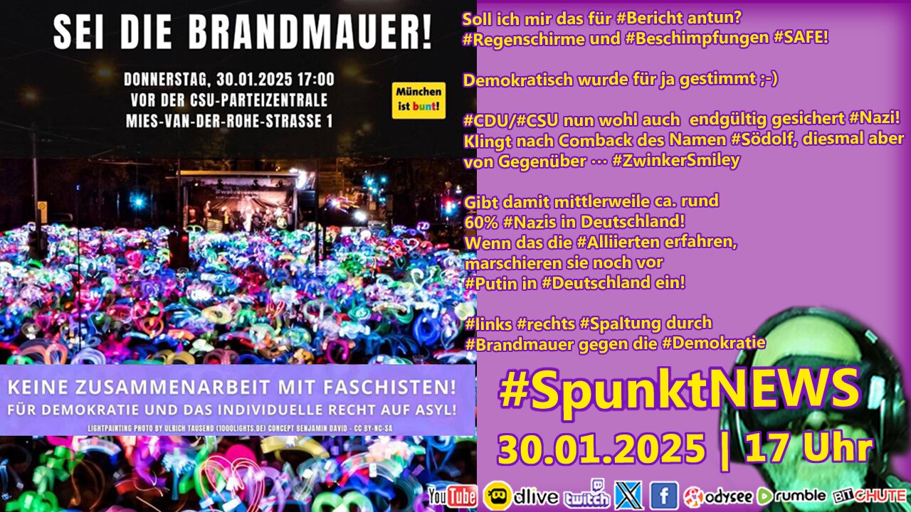 LIVE #Brandmauer #CSU #Münchenistbunt #München vor CSU Parteizentrale #Polizeieinsatz garantiert