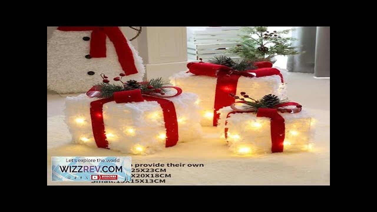 3pcs/set LED Christmas Gifts Box with Light Iron Wire Made Luminous Present Review