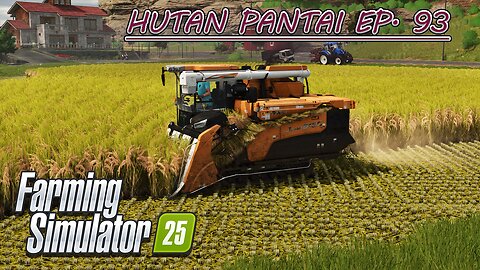 Harvesting the Last Rice Field. Mulching the Fields. |4k| HUTAN PANTAI EP. 93 | Farming Simulator 25